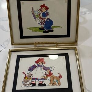 Source Unknown Whimsical Clown Art in Gold Frames